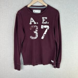 Vintage American Eagle Mens Y2K Thermal Shirt Size M Grunge Preppy Skater Retro